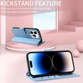 thumbnail image 2 of Crossbody Wallet Case for iPhone 16e, with Detachable Shoulder Strap & Wrist Strap, Magnetic Clasp Flip Kickstand Card Holder, PU Leather Shockproof for Women Girls Purse Cover, Blue, 2 of 14