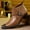 Chocolate, variant on Men'S Crocodile Embossed Ankle Boots - Western-Style Pointed Toe High-Heeled Boots, Perfect for Parties And Vintage Outfits