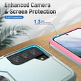 thumbnail image 3 of Phone Case Compatible with Samsung Galaxy S21 6.2 Inch,Galaxy S21 5g Dual Layer Cell Phone Case Waterproof Shockproof with 360° Rotation Ring Kickstand,Support Magnet Car Mount(Green+Pink), 3 of 8