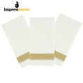 thumbnail image 2 of Impresserve White Disposable Cloth-Like Paper Guest Towels with Gold Line Print - 100 Sheets, 2 of 6