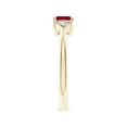 thumbnail image 3 of ANGARA Natural Two-Stone Square Ruby & Pear Diamond Open Ring in 14K Yellow Gold for Women (Size-4mm) | July Birthstone Jewelry for Her, 3 of 10