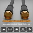 thumbnail image 2 of Coaxial Cable (10 Feet) with F Connectors F-Type Pin Plug Socket Male Twist-On Adapter Jack with Shielded RG59 RG-59/U Coax Patch Cable Wire Cord Black, 2 of 8