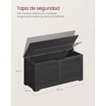 thumbnail image 3 of VASAGLE Banco Zapatero, Mueble de Zapatos, 2 Bisagras de Seguridad, 40 x 100 x 46 cm, Pasillo, Dormitorio, Salón, Gris Carbón, 3 of 5