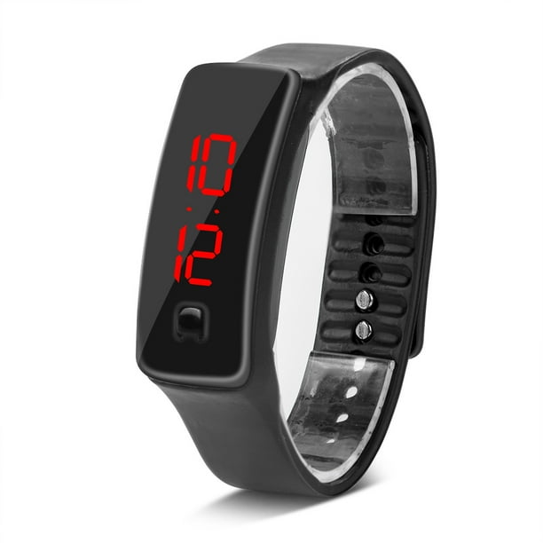 Yosoo LED Watch Sports Silicone Strap Digital 12 Hour Dial Electronic Display Wristwatch Watch Electronic Wristwatch Sport Wristwatch