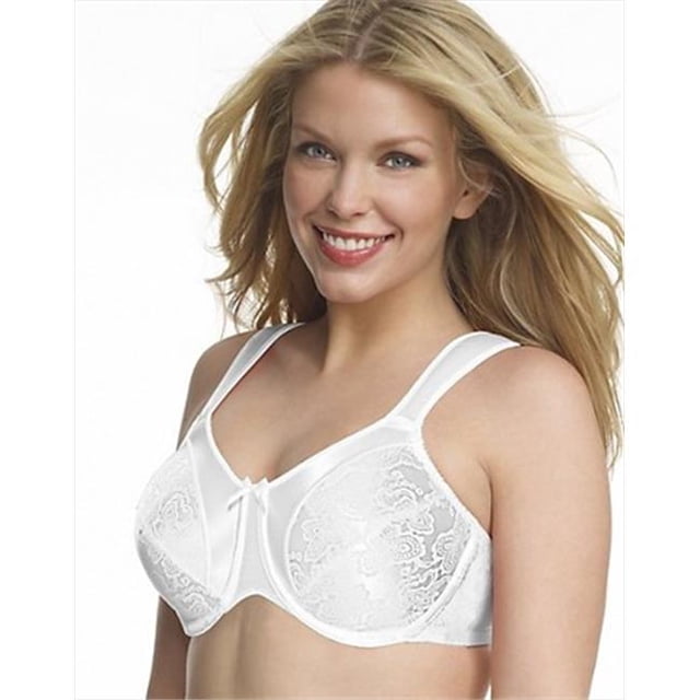 Bali 3562 Satin Tracings Underwire Minimizer Bra Size 40DDD, White