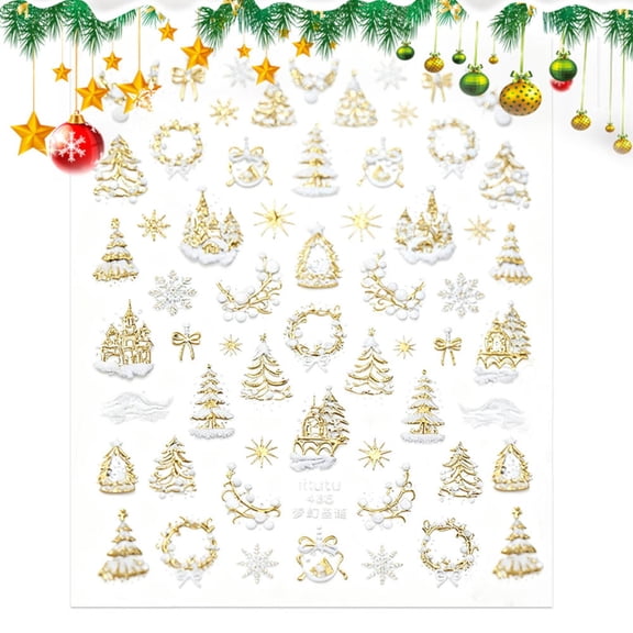 SHENERDA Nail Stickers Christmas Self-Adhesive 3D Tape Decorations Christmas Stickers for Nails for Fall Kids Holiday Women Girls Pedicure Winter Autumn Valentine's best service