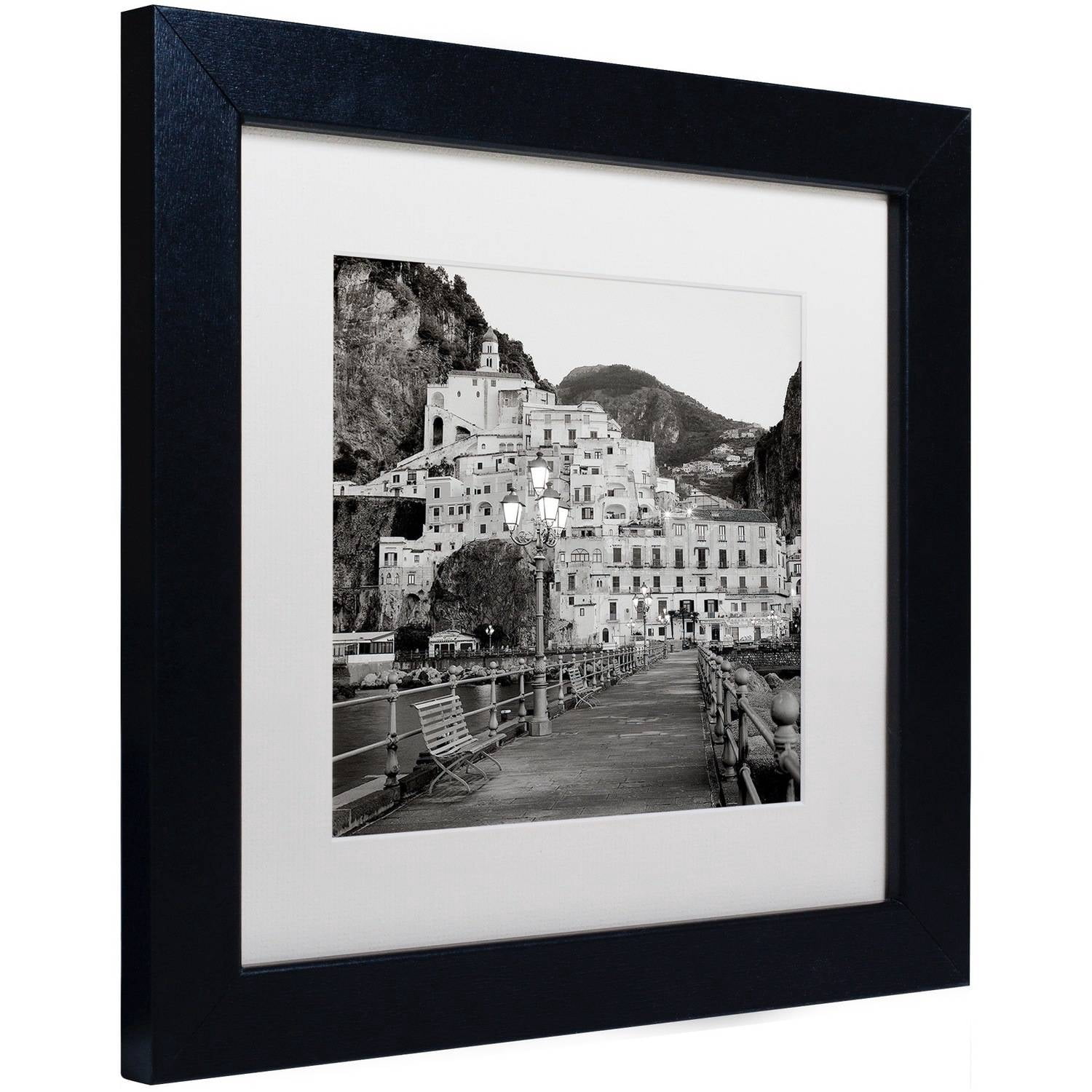 Trademark Fine Art "Amalfi Pier I" Canvas Art by Alan Blaustein, White Matte, Black Frame