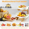 thumbnail image 3 of ZTOO2 Tier/3 Tier Ceramic Fruit Bowl with Stand for Kitchen Counter Large Capacity Fruit Ceramic Basket Decorative Fruit Tray Holder  for Fruit Vegetable Dessert, 3 of 10