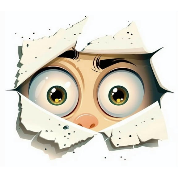 Kawaii Anime Kid Peeking Car Decal. Cute and Funny Vinyl Decal. Featuring a Playful Child Looking Out from Inside the Car. High-Quality, UV-Resistant, and Easy-to-Apply Sticker for Personalizing Cars