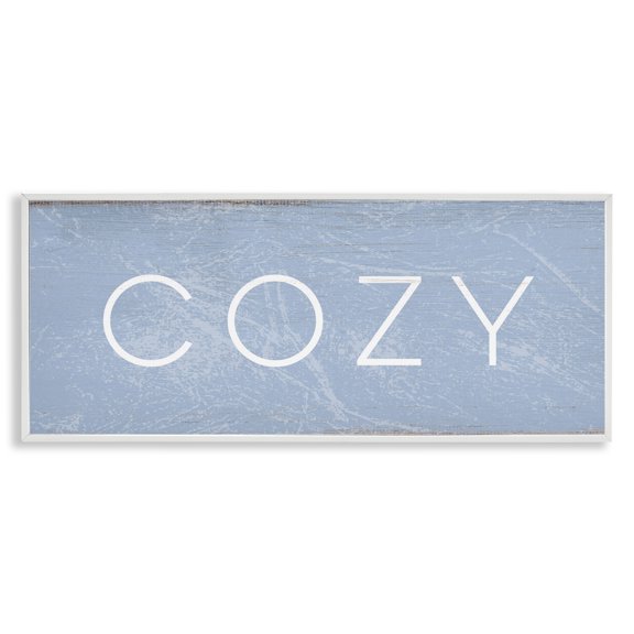 Stupell Industries Cozy Charming Distressed Phrase Typography Painting White Framed Art Print Wall Art, 30 x 13