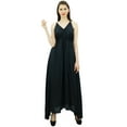 thumbnail image 5 of Bimba Women's Long Maxi Cotton Beach Dress Drawstring Waist Strappy Resort Dresses, 5 of 9