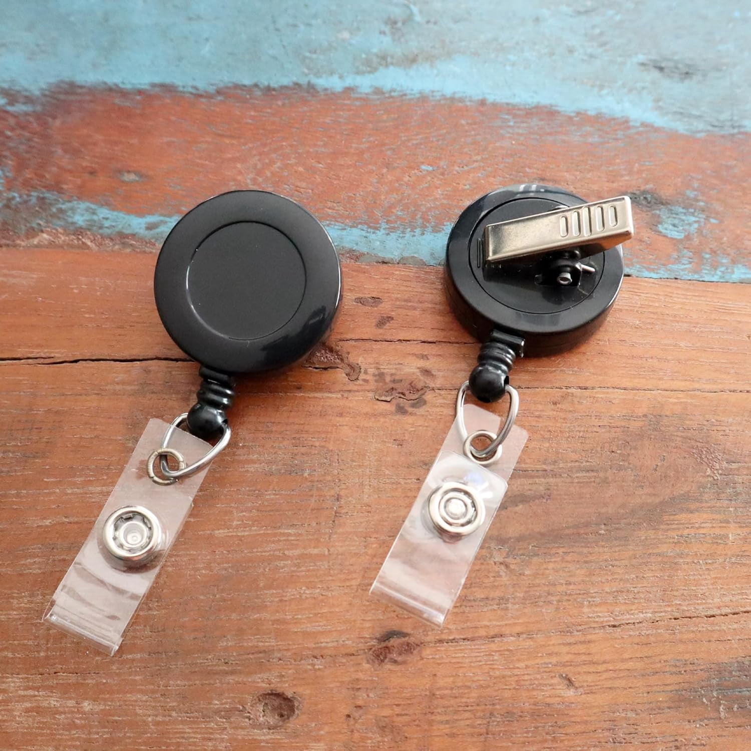 ABPETE Bulk 100 Pack - Bulk Premium Black Retractable Name Badge Reels with Alligator Swivel Clip & Vinyl Card Holder Strap by Specialist ID