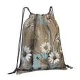 thumbnail image 3 of Leisure Draw String Mouth Backpack 16 X 14 Woven Band Durable Not Easy To Fall Off In Travel Portable Draw String Design Turquoise Wood Farmhouse Sunflowers (5), 3 of 8