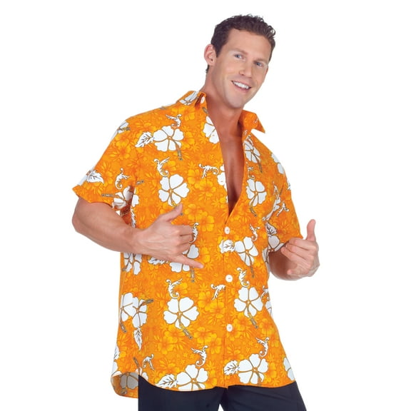 Men's Orange Hawaiian Sunset Costume Shirt 2X-Large 50-52