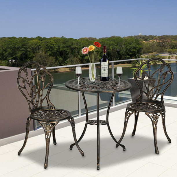 Outdoor Furniture Bistro Table Set 3, Is Aluminum Patio Furniture Durable