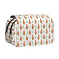 thumbnail image 1 of Disketp Cute Carrot Print Estuche de Lápices de Doble Capa con Tapa Abatible y Cremallera, Organizador Escolar para Adolescentes y Adultos, 1 of 7