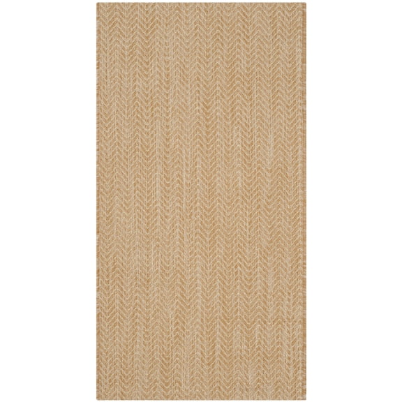 SAFAVIEH Courtyard Morven Chevron Stripes Indoor/Outdoor Area Rug, 2' x 3'7", Natural/Cream