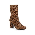 thumbnail image 1 of Unique Bargains Women's Rounded Toe Block Heel Foldable Ankle Boots Leopard US 9, 1 of 7