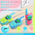 thumbnail image 3 of Walkie Talkies Vvinca para niños, recargables, 3 km, largo alcance, paquete de 3, 3 of 7