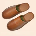 thumbnail image 3 of Zapatos de interior de otoño e invierno, zapatillas para hombre y mujer, chanclas concisas de color azul marino, Zapatillas de casa de cuero simples para hombre de talla grande 46, 3 of 5