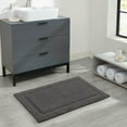 thumbnail image 5 of Jean Pierre New York Lydia Border 100% Cotton Bath Mat - Non-Slip Bath Rug - Charcoal Gray- 17"x24", 5 of 7