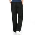 thumbnail image 4 of BUIgtTklOP Men's Pants,Men's Solid Pure Cotton Elastic Waist Straight Barrel Trousers, 4 of 4