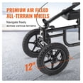 thumbnail image 3 of Knee Scooter, Steerable Knee Walker - Carbon Steel, 350lbs Capacity, Adjustable Handlebar & Knee Pad, 12" All-Terrain Wheel, Dual Brakes, for Foot/Ankle/Leg Recovery, 3 of 6
