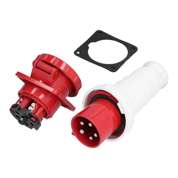 Tabón de enchufe Industrial, Conexión Apetada 3P+N+E Conector Eléctrico Contactos de Cobre Con Múltiples Proteciones para Campamentos al Aire Libre para Sitios de