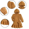 thumbnail image 3 of QUDDERR Toddler Girls Dresses with Bag Winter Hoodie Sweatshirt Princess Dresses 4-7 Years Long Sleeve Cotton Long Skirt Sweatsuit for Little Kids, 3 of 9
