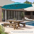 thumbnail image 3 of Costway Parasol de Patio Extérieur de 11 Pi, Parasol Rond Déporté avec Rotation à 360° Bleu, 3 of 10
