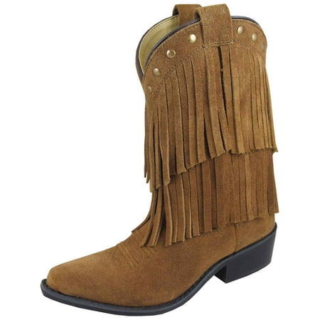 

Smoky Mountain Girl s Wisteria Brown Double Fringe Leather Cowboy Boots 3514