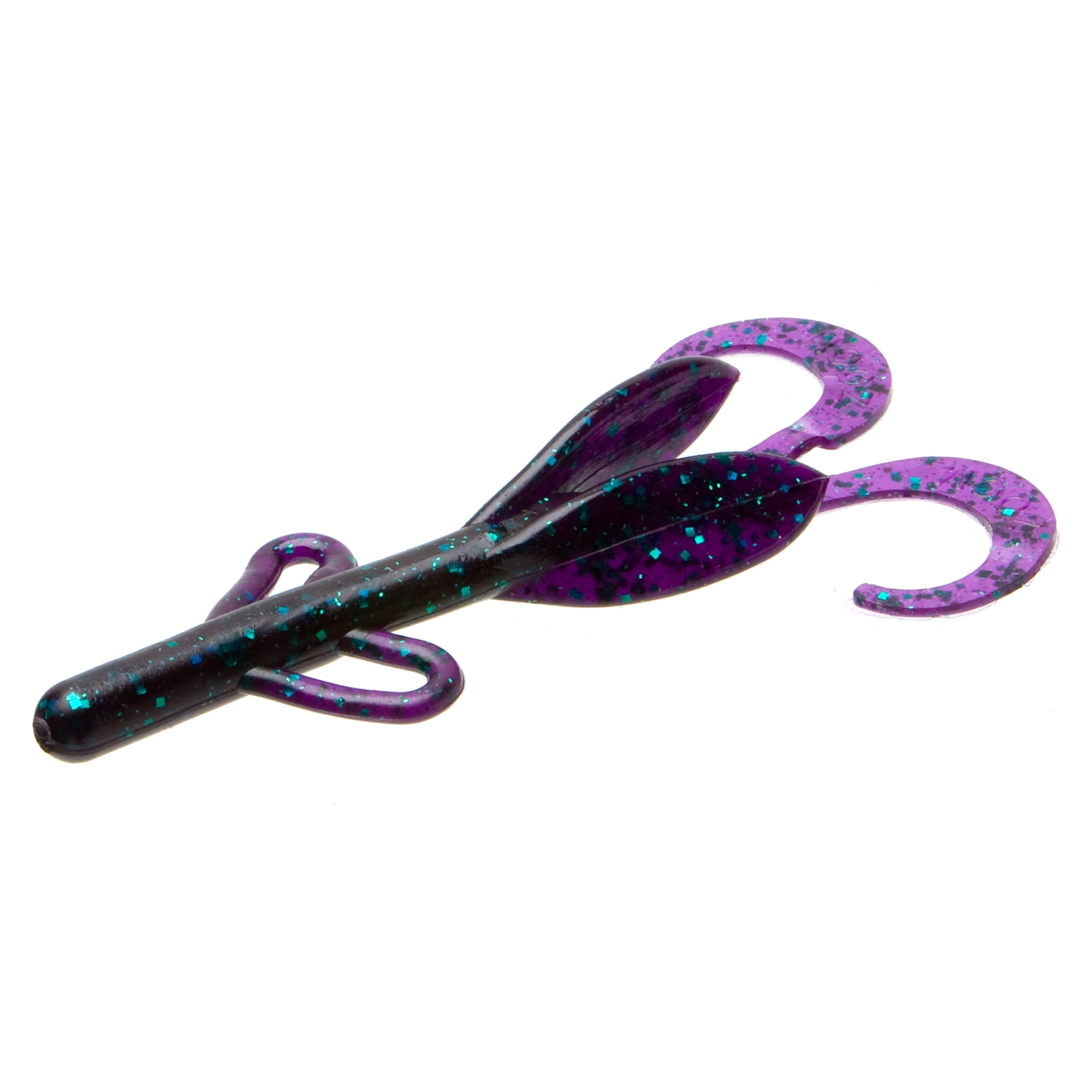 Zoom Baby Brush Hog 4'' Green Pumpkin Purple 12pk - Walmart.com