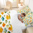 thumbnail image 4 of Manfei Tropical Ocean Fish King Bedding, Underwater Wildlife King Bed in a Bag, Cream Orange, Reversible, 7-Piece, 4 of 6
