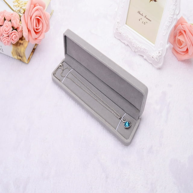 Xihbxyly Joyero de Terciopelo, Elegante Vitrina para Collares y Pulseras, Diseño Gris con Estilo, Material Duradero, Ideal para Joyas Pequeñas, Perfecto para Regalar, Tamaño 218 X 50 Mm.
