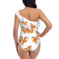 thumbnail image 6 of Yiaed Squirrel Playing Print Women One Piece Swimsuits Tummy Control One Shoulder Bathing Suits Pattern Ruffle Swimwear-Small, 6 of 8