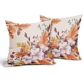 thumbnail image 6 of Autumn Orange Fall Leaves Pillow Covers 16X16 Inch Floral Leaf Thanksgiving Decorative Couch Pillow Cases Pink Flowers Throw Pillows Set of 2 Farmhouse Home Decor for Room Porch Patio Couch Outdoor, 6 of 6