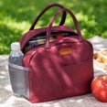 thumbnail image 4 of Clearance! Lunch Bag Foldable Cloth Handle - Lightweight Insulated Thermal Tote, Convenient Storage Bag and Lunch Organizer for Work and Travel,Wine, 4 of 6