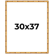 30x37 Frame Gold Bamboo Solid Wood Picture Frame | 1 Inch Moulding Width | Interior Frame Depth