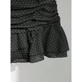 thumbnail image 5 of Black Polka Dot Pleated Tiered Ruffle Mini Skirt A-Line Sweet Vacation Style, 5 of 8