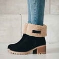 thumbnail image 4 of Bnwani Womens Boots,Winter Boots,Non-slip,Warm,Block,Round Toe,Black,40(US:7.5), 4 of 7