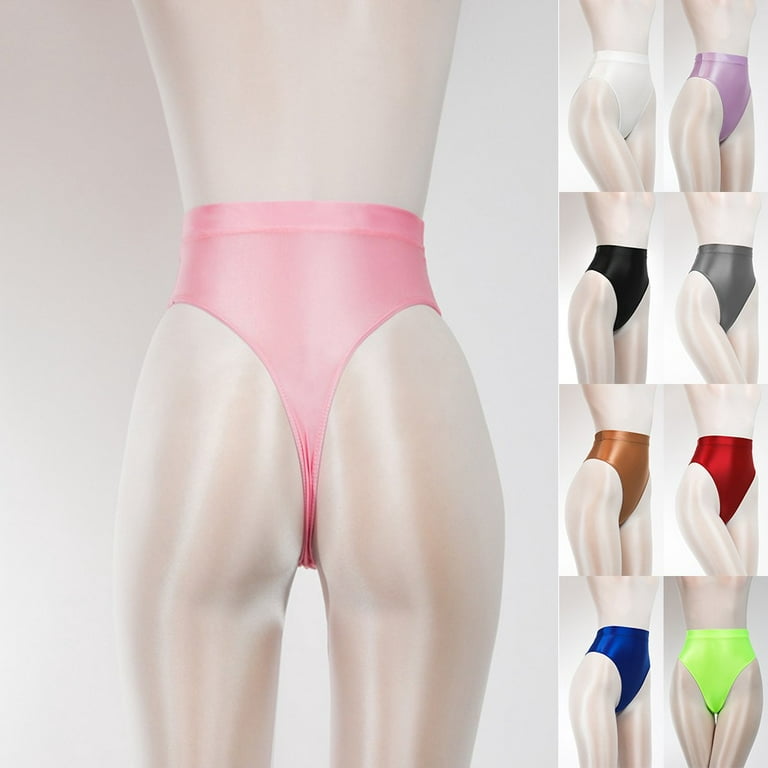YIWEI Women Shiny High Waist Elastic Slim Pants Yoga Leggings Gym