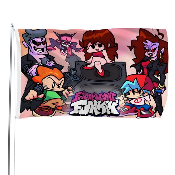 Friday Night Funkin' Bandera impresa con temática, regalo perfecto para fanáticos, amigos y familiares, y adecuada para actividades al aire libre e interiores, decoraciones de fiesta. 120*180CM