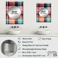 thumbnail image 4 of Designart "Pink And Blue Bohemian Plaid Design" Plaid Mirror Wall Decor - Vintage Red Plaid Mirror Wall Art For Entryway - 32" x 24" Inch, 4 of 5