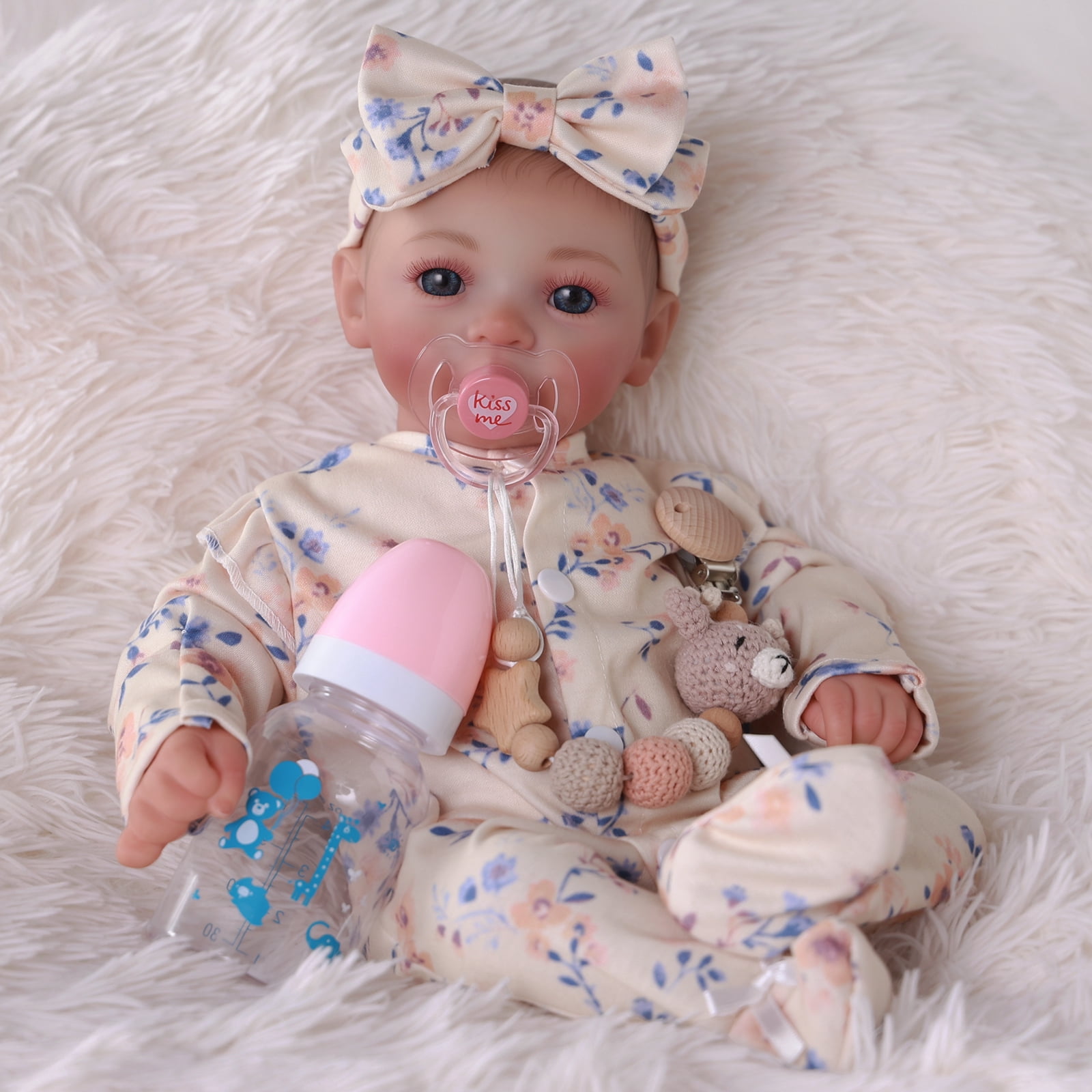 RSG 17" Lifelike Reborn Baby Dolls - - Soft Cloth Body Real Life Baby Dolls with Gift Box for Kids Age 3+