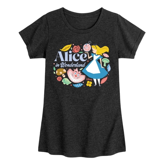 Alice in Wonderland - Alice Icons - Youth Girls Fitted Short Sleeve T-Shirt