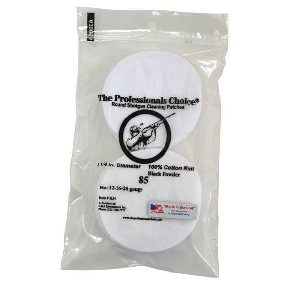 The Professionals Choice Round Knit Cleaning Patches 12 16 20 Ga Shotgun 85 pack