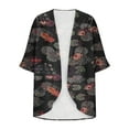 thumbnail image 5 of Aloohaidyvio Cardigan Sweaters for Women,Women's Floral Chiffon Kimono Cardigans Loose Beach Cover Up Half Sleeve Tops, 5 of 5