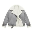 thumbnail image 4 of UJNDER Winter Jackets for Women Lined Coat with Lamb Collar Soft Warm Outerwear for Cold Weather Grey XL, 4 of 4