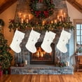 thumbnail image 4 of Plush Christmas Stocking Short-Pile Fluffy Christmas Hanging Stocking with 3D Bow and Bell Pendant, Large Soft Xmas Candy Gift Socks for Holiday Stairs Fireplace Home Decor, 4 of 6