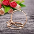 thumbnail image 2 of Bridal Ring 1.50 Carat Emerald Cut Morganite Wedding Set Engagement Ring On 10k Rose Gold Anniversary Gift Glaring Staggering Ring, 2 of 5